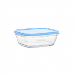 Контейнер FRESHBOX 1.1л прямоугольный с голубой крышкой