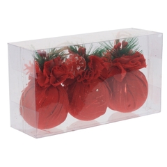 Набор из 3шт Украшение новогоднее "Шар", D 6 см, L18 W6 H10 см