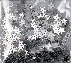 !09 Пайетки "Звездочки"размер 7 мм. 10 гр. цвет серебристый