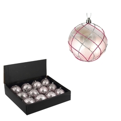 Набор из 12шт Украшение новогоднее Шар "Алмазная сетка", D 8 см, L35 W27 H9 см