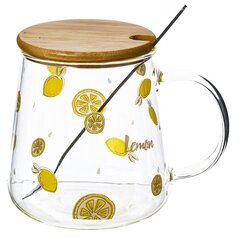 Кружка с крышкой и ложкой, 450 мл, L12 W9 H10 см