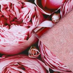 !Бумага глянцевая 4 листа двусторонняя "Пионы" 0,5 х 0,7 м.