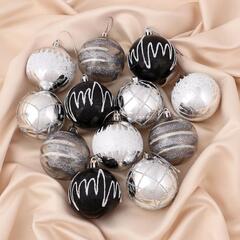 !09 Набор елочных шаров (набор 12 штук) «Мерида» d=6 см, цвет микс