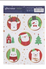 !Наклейки 2 штуки со светящимся слоем "Новогодние персонажи" 10,5*14,8 см.