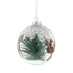 Украшение новогоднее Шар "Еловая лапа", D 8 см, L8 W8 H10 см