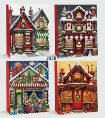 Пакет подарочный (бумага 210г/м2, блок 12шт), L30 W12 H41 см, 4в.