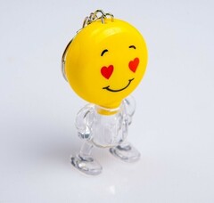!НАБОР 6 ШТУК - Фонарь-брелок "Смайлик", 1 LED, 3 х 5.5 см, микс