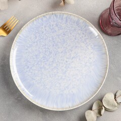 !09 Тарелка керамическая обеденная «Гравитация», d=25 см, цвет голубой