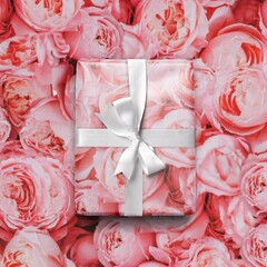 !09 Бумага упаковочная (набор 4 листа) глянцевая «Пионы» 70 × 100 см.