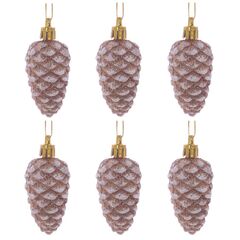 Набор из 6шт Украшение новогоднее "Шишка", L16 W4 H18 см