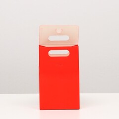 !Коробка-пакет с ручкой, 4 штуки красная, 15 х 10 х 6 см