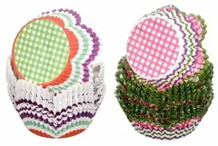 !09 Набор для выпечки и украшения кексов "Клеточки" (d 5 см x d 7 см, h 3 см), 50 штук, бумажные