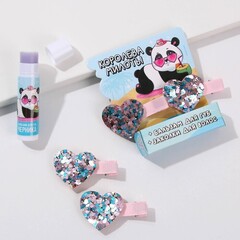 !09 Заколки для волос с бальзамом для губ "Королева милоты"