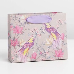 !Пакет крафтовый 2 штуки вертикальный «Птицы», 15 × 12 × 5.5 см