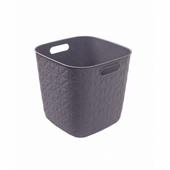 Корзина квадратная SOFTEX Q тёмно-серая 15л