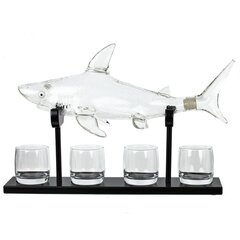 Графин "Акула" 1300 мл с 4-мя стаканами 290 мл, L54,5 W11 H34 см