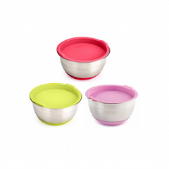 Миска стальная с крышкой MIX 16х9.5см 1.4л