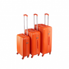 Набор чемоданов SUNSTONE оранжевых 3шт ABS в полоску