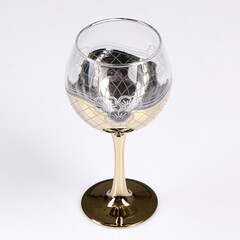 !09 Набор фужеров "Золотая сетка цветы" 6 фужеров (290 мл.) + стойка