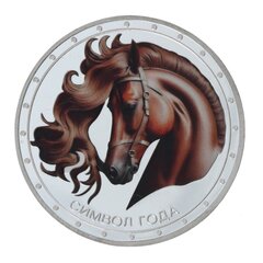 Изделие декоративное "Монета Лошадь", L4,5 W4,5 H0,5 см