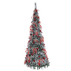 Ёлка искусств с подсвет от сети, L80 W80 H210, 200LED, 72 шара + банты, экспресс сборка