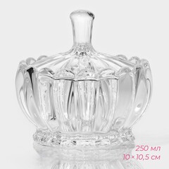 !09 Сахарница «Любава», 250 мл, 10×10.5 см, стекло