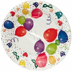 !Тарелка одноразовая 6 штук бумажная лакированная "Праздник" 180 мм.