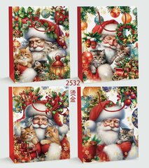 Пакет подарочный (бумага 210г/м2, блок 12шт), L30 W12 H41 см, 4в.