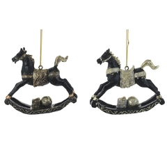 Украшение новогоднее "Лошадка-качалка", L8,5 W2 H7 см, 2в.