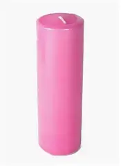 !09 Набор свечей 2 штуки - Свеча цветная парафиновая 4x4x19 cм. цвет розовый