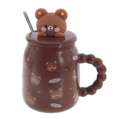 Кружка с крышкой и ложкой, 500 мл, L13 W9 H15,5 см