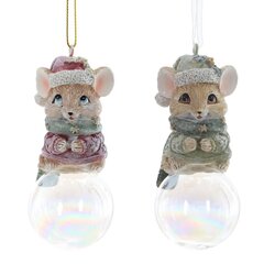 Фигурка декоративная подвесная "Мышонок", L4 W4 H9 см, 2в.