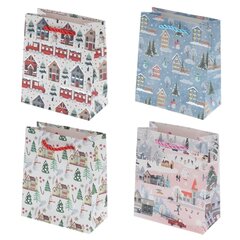 Пакет подарочный (бумага 210г/м2, блок 12шт), L12 W6 H14 см, 4в.