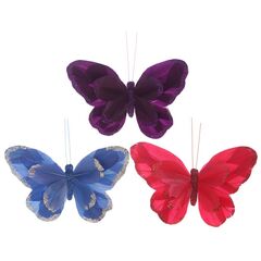 Изделие декоративное "Бабочка", L13 W14 H2,5 см, 3в.