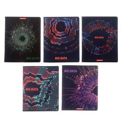 !09 Набор 5 штук - Тетрадь 96 листов в клетку Big Data обложка мелованный картон, матовая ламинация, УФ-лак, блок офсет, МИКС