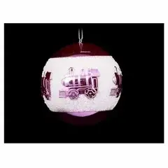 !09 Набор елочных шаров (набор 3 штуки) "Паровозик", d=8 см, цвет сиреневый