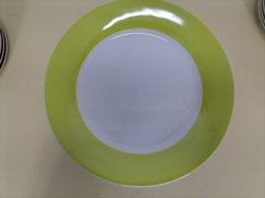 !09 Набор суповых тарелок 3 штуки 22 см. цвет зеленый
