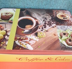 !09 Банка для хранения "Coffee", металл, горизонтальная,цвет зеленый