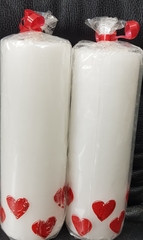 !09 НАБОР 2 ШТУКИ - Свеча декоративная "Любимая" 5x5x12 см.цвет белый