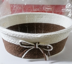 !09 Кашпо для цветов плетёное «Бантик», 19×12×8,5 см, овал, цвет коричневый