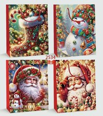 Пакет подарочный (бумага 210г/м2, блок 12шт), L18 W8,5 H23 см, 4в.