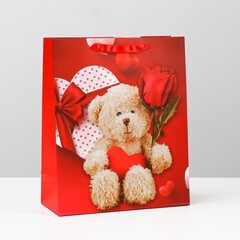 !09 Пакет (набор 4 штуки) подарочный ламинированный, 26 x 32 x 12 см.