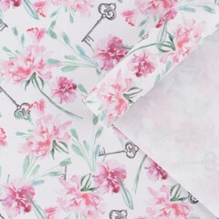 !09 Бумага (набор 2 листа) упаковочная крафтовая «Акварельные цветы», 50 × 70 см.