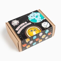 !09 Набор подарочный Space, плед и аксессуары (Игрушка, Маска для сна, Носки, Плед, Резинка)