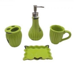 !Набор для ванной комнаты (дозатор 8х21 см, мыльница 12х9 см, стакан 8х10 см, стакан для щеток 8х10 см)