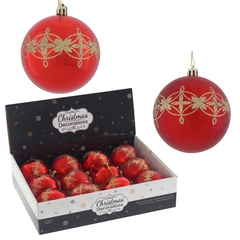 Набор из 12шт Украшение новогоднее "Шар", D 8 см, L35 W28 H9 см