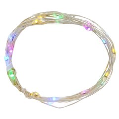 Электрогирлянда (20 разноцв LED, 1 реж свеч,серебр шнур, 1 W), L210 W0,1 H0,2 см, 2хАА