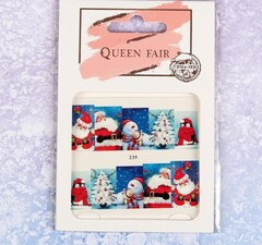 !09 Слайдер-дизайн для ногтей «Новогодняя ночь», водный