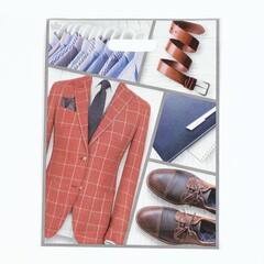 !09 Пакет "На стиле для него" (набор 10 штук), полиэтиленовый, с вырубной ручкой, 31 х 40 см, 60 мкм