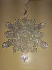 !09 НАБОР 3 ШТУКИ - ЕЛОЧНАЯ ИГРУШКА MARKO FERENZO "FAIRY SEASON " - СНЕЖИНКА 13 СМ. АКРИЛ ПРОЗРАЧНЫЙ